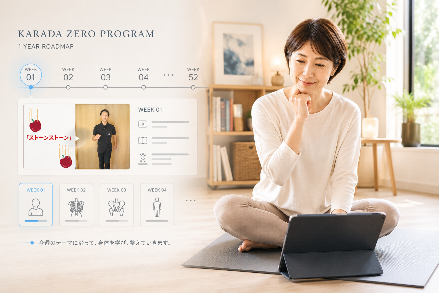 カラダZEROプログラムの画面